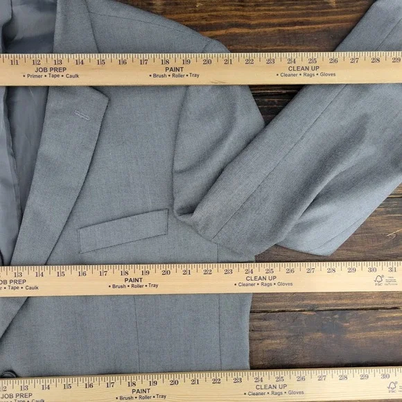 Saddelbred Men's Sport Coat Blazer Two Button Gray Polyester Viscose‎ 48R